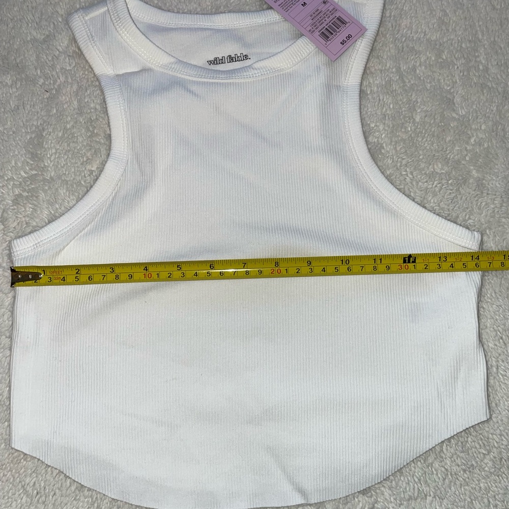 Wild Fable White Cropped Ribbed Tank Top - Picture 4 of 7
